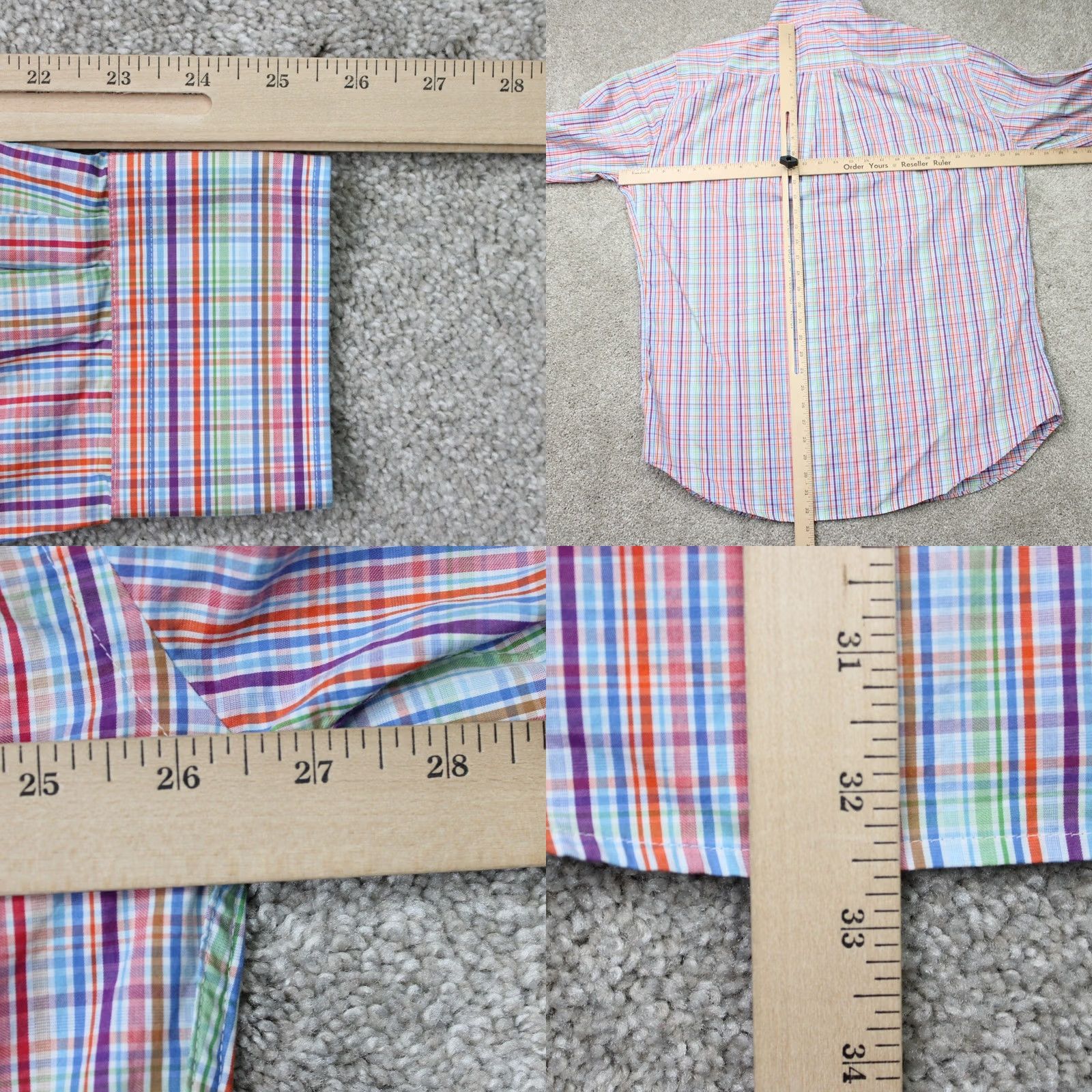 Peter Millar Peter Millar Shirt Men XL Blue/Orange/Purple 100% Cotton Long Sleeve Button Down Regular Fit Shirts Mens XL Blue Purple Orange Check Pattern Button-Up Size US XL / EU 56 / 4 - 8 Thumbnail