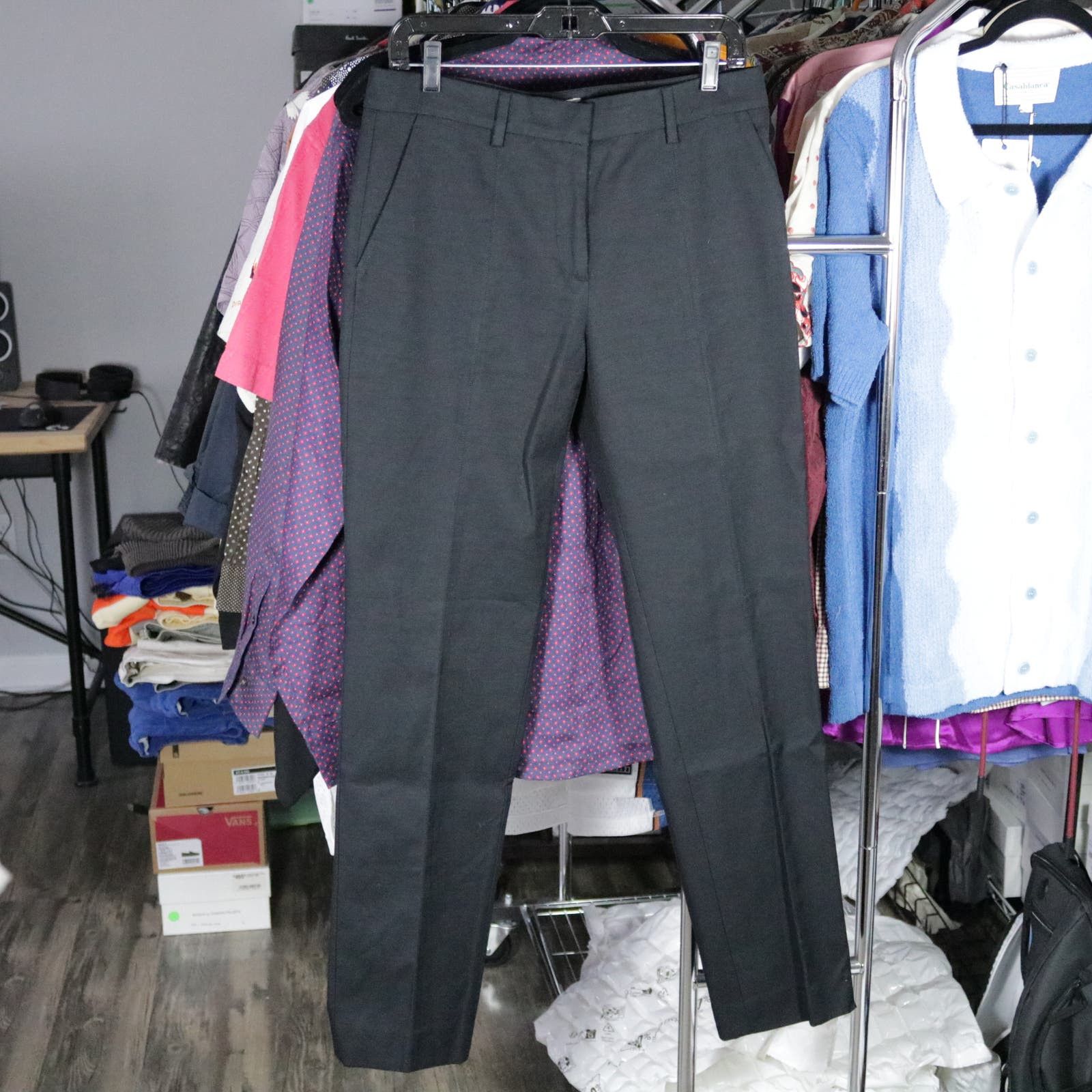 image of Gabriela Hearst Straight Trousers Black Size 42 New, Women's