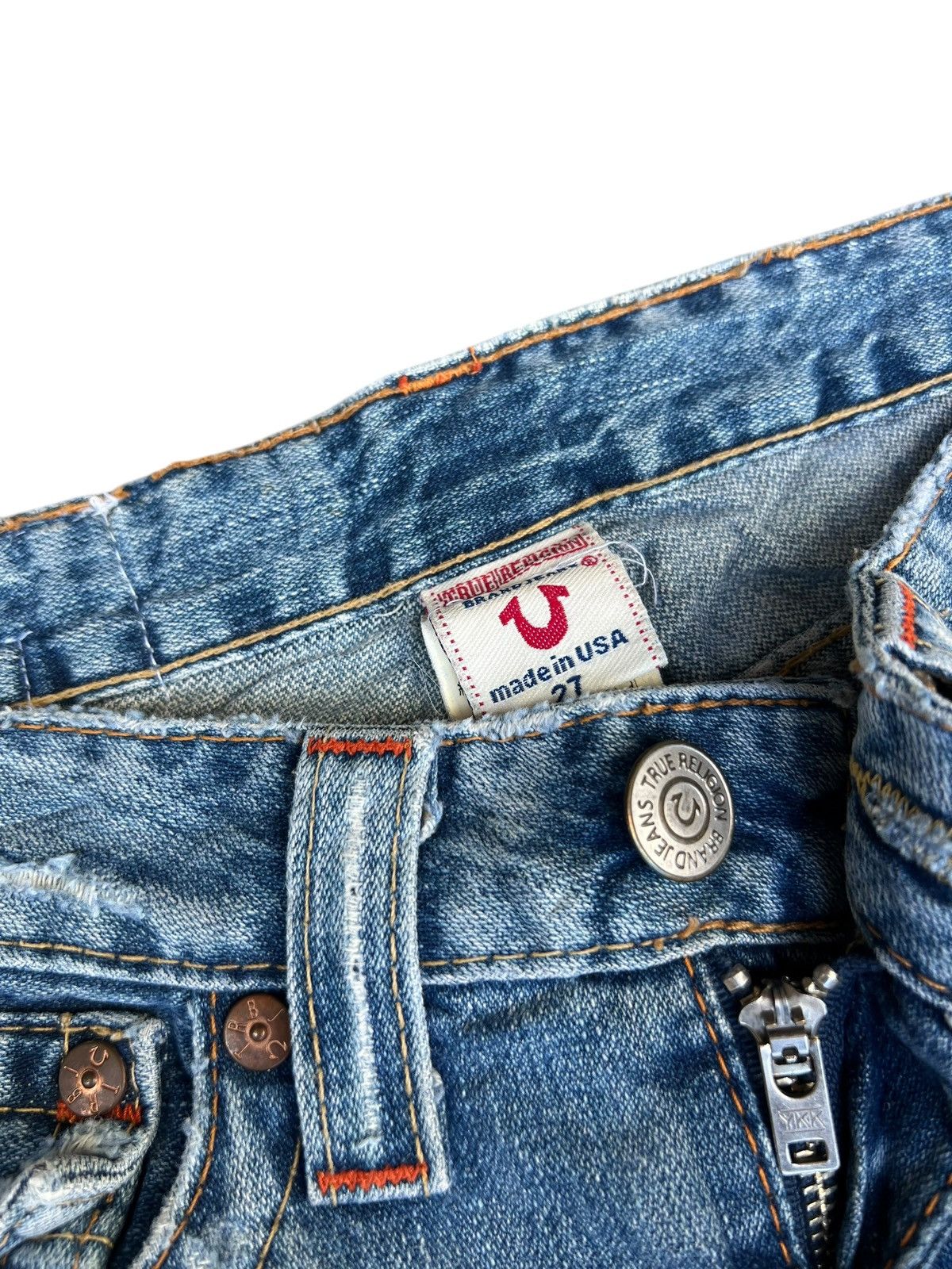 True Religion × Vintage 2000s True Religion Woodstock Patchwork Denim Bootcut Jeans Size 27" / US 4 / IT 40 - 7 Thumbnail