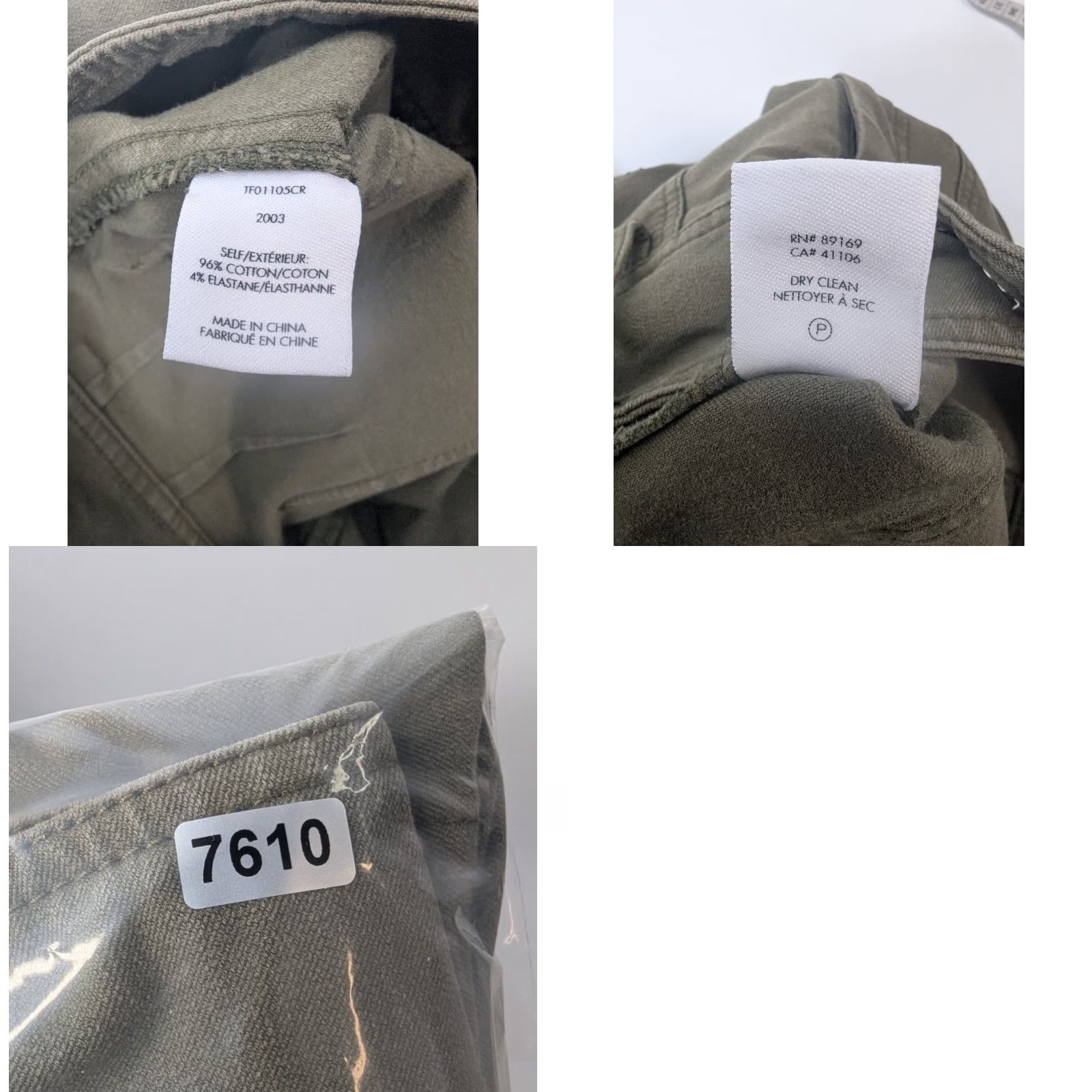 Vintage Derek Lam 10 Crosby Cargo Pants Womens 2 Green Utility Fatigue Military City Quiet Luxury Cargo Pockets Stretch Tailored Regular Tapered Size 26" / US 2 / IT 38 - 9 Thumbnail