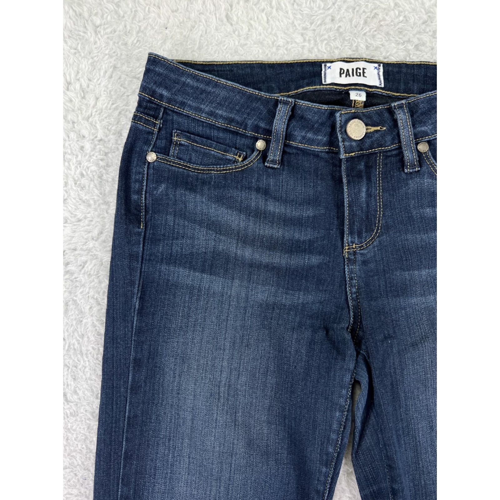Paige Paige Jeans Womens 26 Blue Denim Jeans Mid Rise 27 Inseam Slim Stretch 5-Pocket Design Classic American Womens Jeans Size 26" / US 2 / IT 38 - 7 Thumbnail
