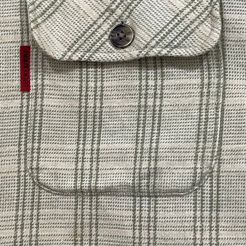 Lucky Brand × Vintage Vintage 90s Lucky Strike Sherpa Button Up Jacket Shirt Size US L / EU 52-54 / 3 - 5 Thumbnail