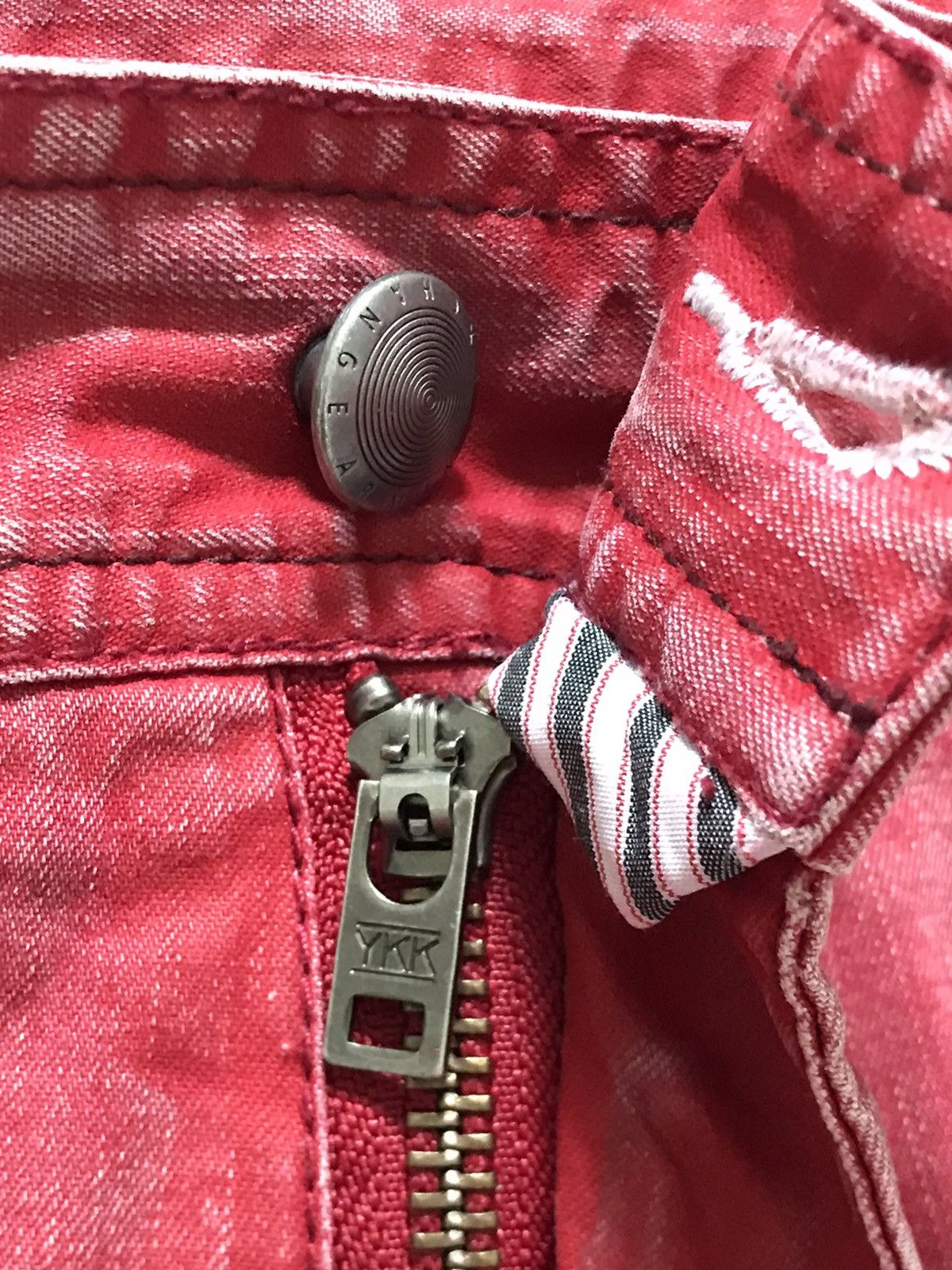 Armani Exchange Armani Exchange AX Rubra Red Distressed Denim Jeans Size US 33 - 7 Thumbnail