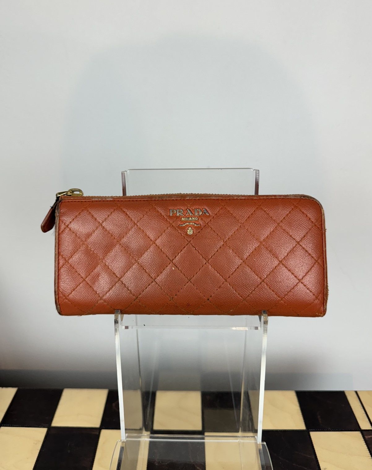 Prada Rare leather wallet Prada original streetwear luxury item Size ONE SIZE - 1 Thumbnail