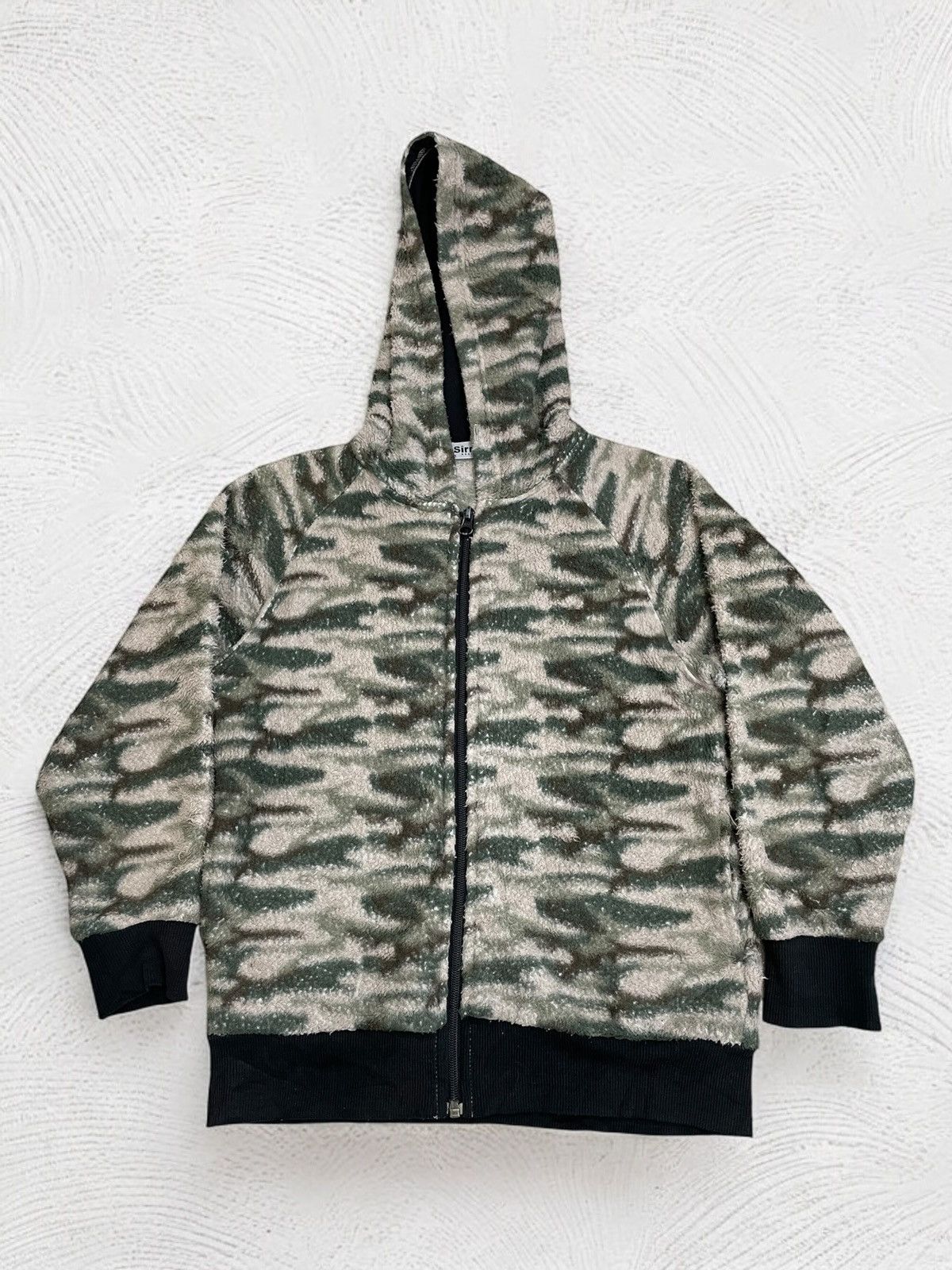 Japanese Brand Sirmione Army Digital Cropped Fleece Jacket Size US XXS / EU 40 - 1 Thumbnail