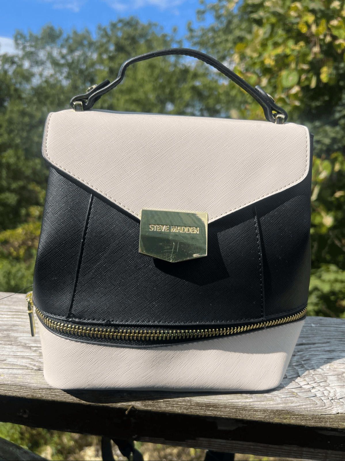 Steve Madden Steve Madden Backpack With Top Handle Purse Faux Leather Size ONE SIZE - 1 Thumbnail