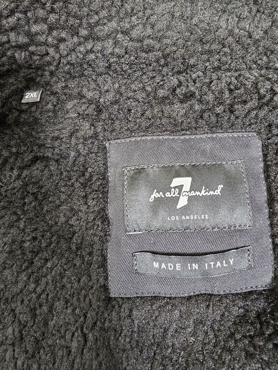 7 For All Mankind 7 For All Mankind Western Trucker Jacket Black Sherpa Lined Size US XXL / EU 58 / 5 - 5 Thumbnail