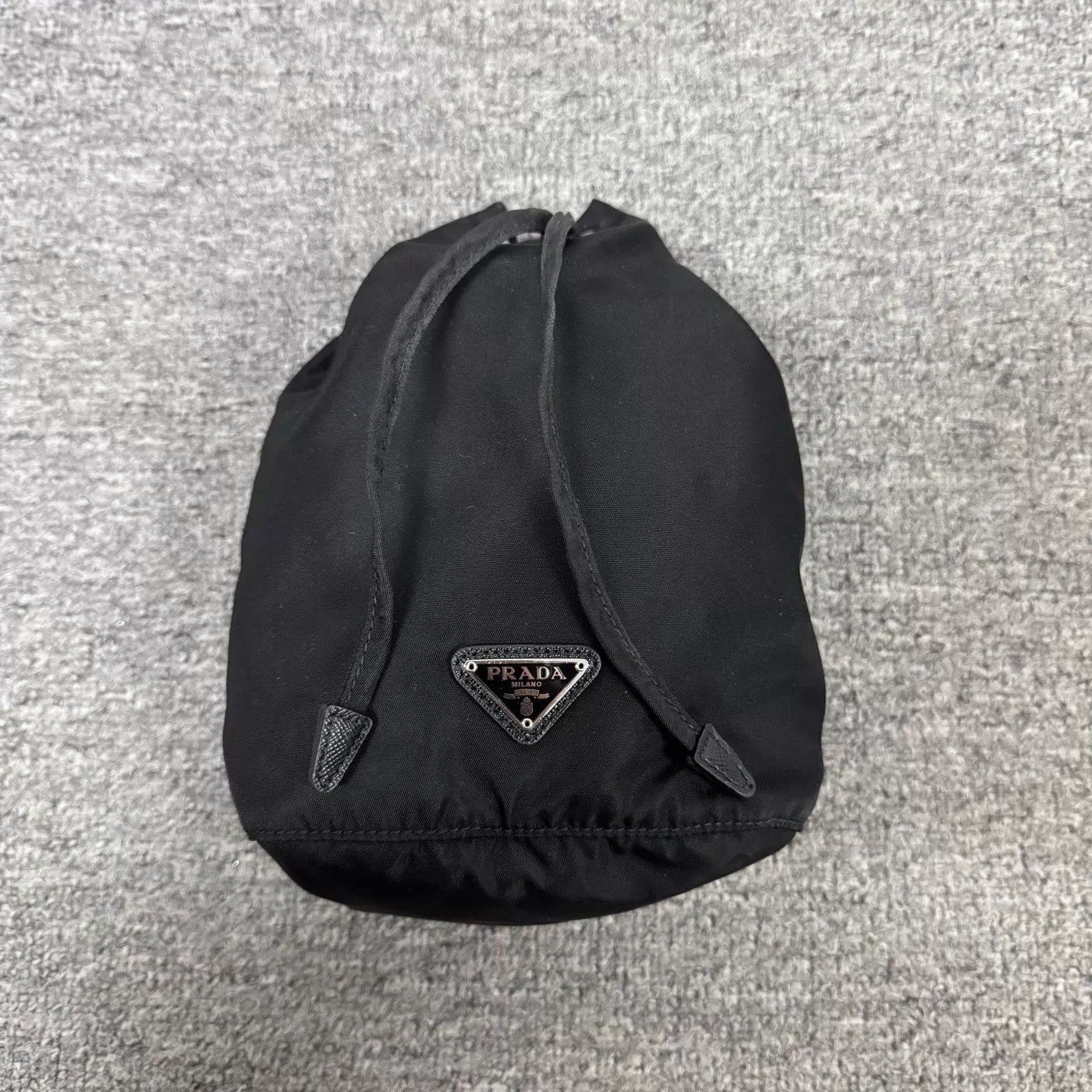 Prada Prada Triangle Logo Nylon Drawstring Bucket Bag 95 New Size ONE SIZE - 2 Thumbnail
