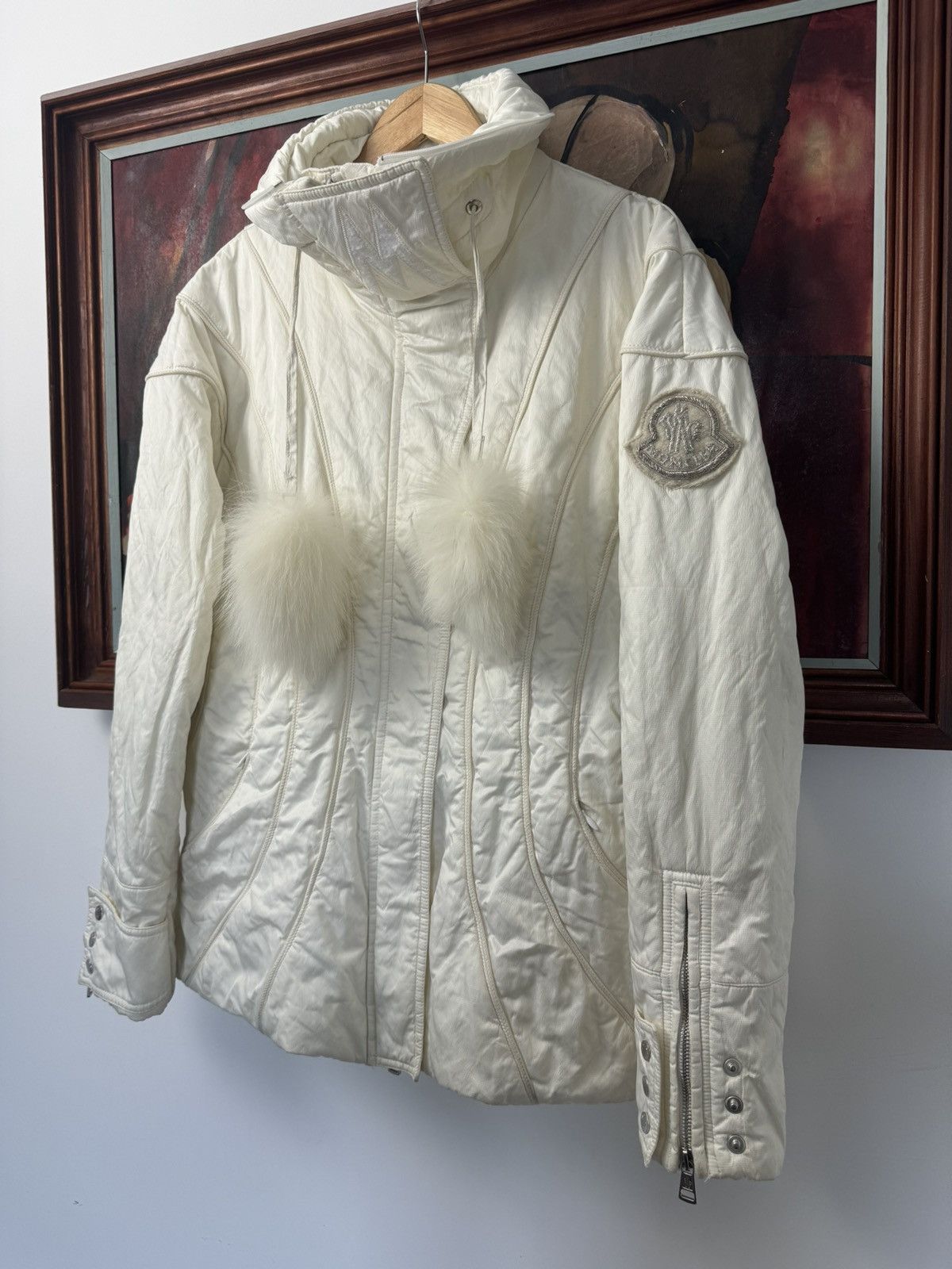 Moncler Vintage Y2K MONCLER Puffer Down Jacket Designer Luxury Cream Size M / US 6-8 / IT 42-44 - 2 Thumbnail