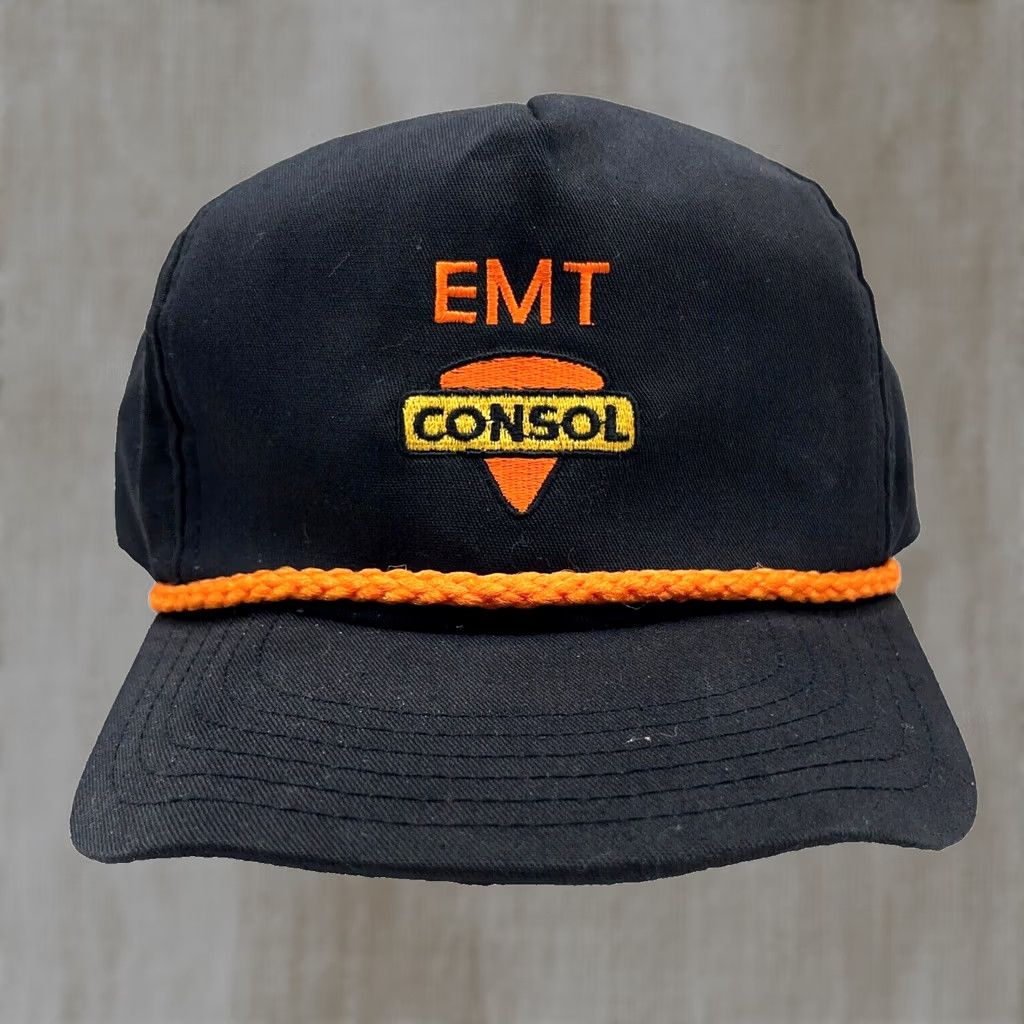 Coal VINTAGE Consol Coal Mining Trucker Hat Cap Snapback 80s USA Rope Black Orange Men Size ONE SIZE - 1 Thumbnail