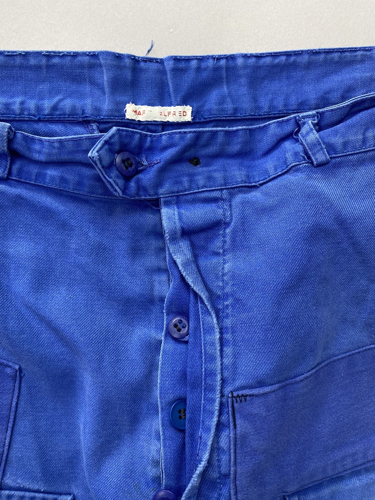 Japanese Brand × Le Laboureur × Vintage Vintage Blue Patched Workwear Trousers – 100% Cotton Size US 32 / EU 48 - 8 Thumbnail