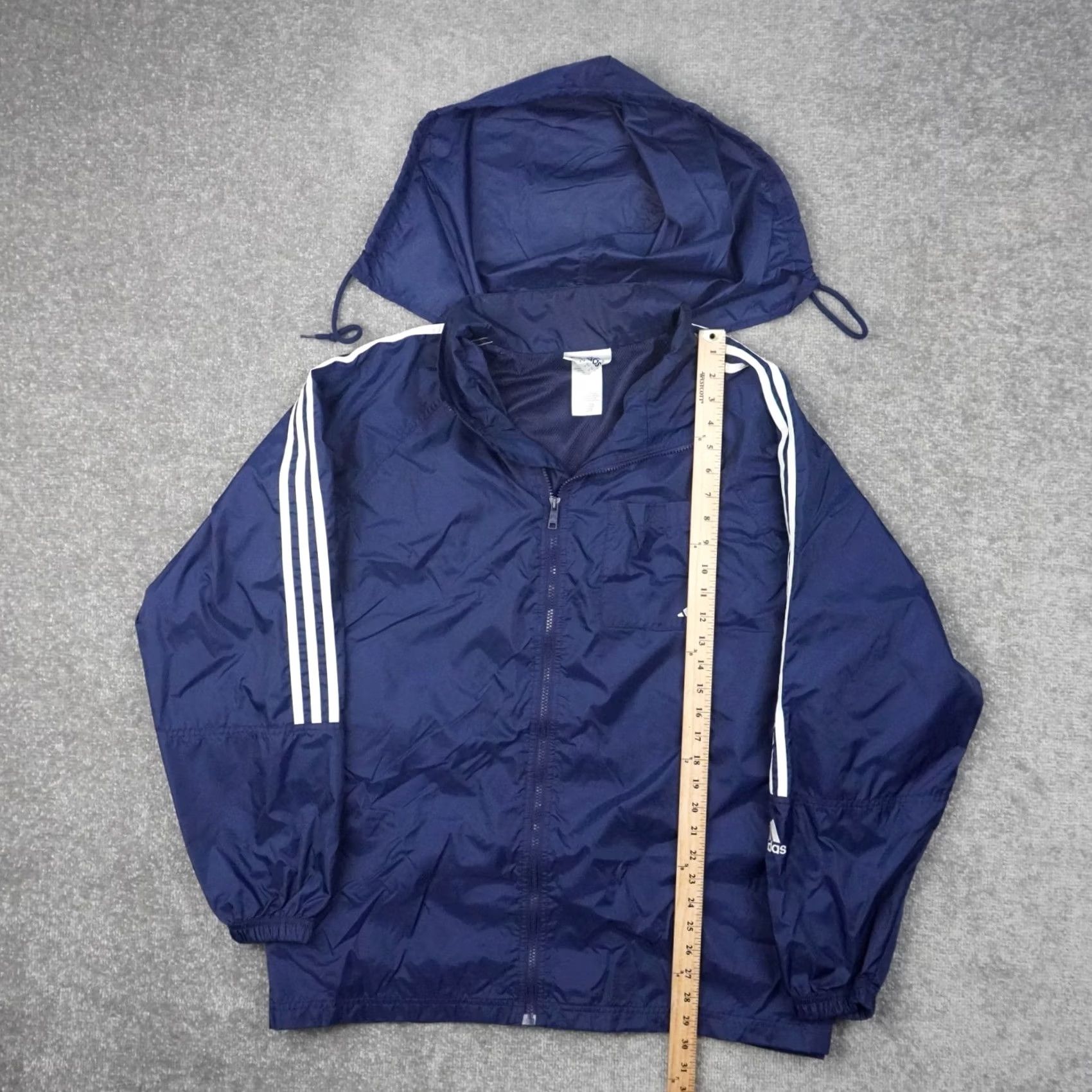Adidas VINTAGE adidas Windbreaker Hooded Mens XL Blue Full Zip Jacket Size US XL / EU 56 / 4 - 4 Thumbnail
