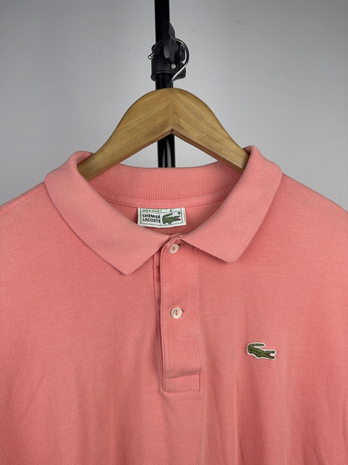 Lacoste 80s Vintage Lacoste Made France Coral Pink Polo Shirt L-XL Size US XL / EU 56 / 4 - 3 Thumbnail