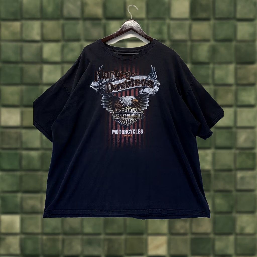 Harley Davidson VINTAGE Harley-Davidson 3D Art Distressed Eagle Graphic T Shirt Mens Sz 3XL-Detroit Black Cotton Logo Print Shirt Mens 3XL Size US XXL / EU 58 / 5 - 1 Thumbnail