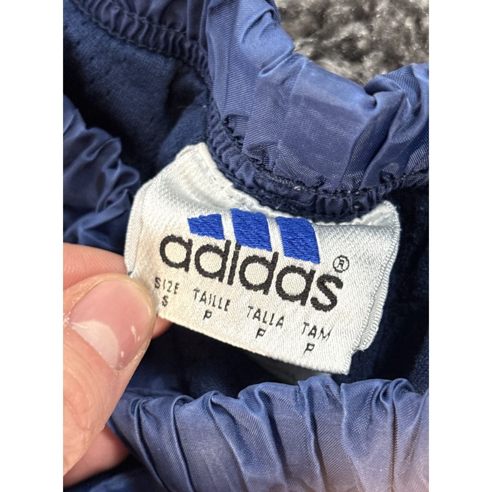 Adidas VINTAGE Adidas Track Pants Mens S Blue Pockets 90s Warm Ups Baggy 70s Size US 29 - 5 Thumbnail