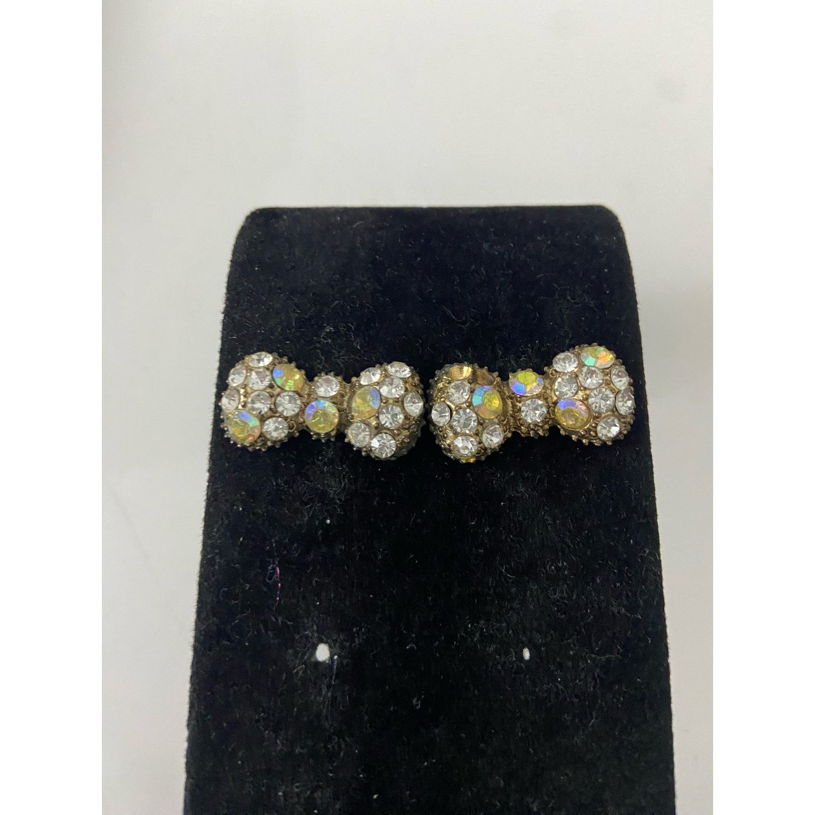 Vintage vintage crystal bow earrings tone Size ONE SIZE - 1 Thumbnail