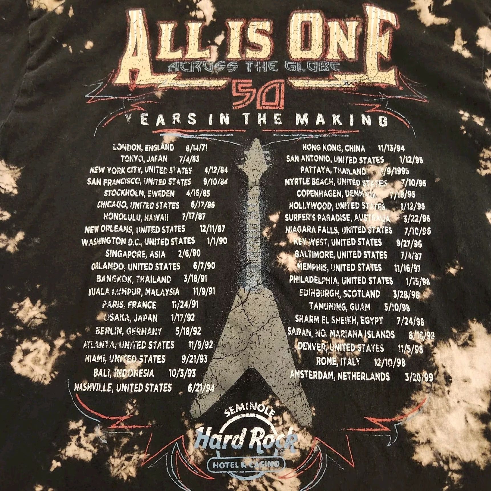 Hard Rock Cafe Hard Rock Guitar Co T Shirt World Tour Seminole Tie Dye Size L Size US L / EU 52-54 / 3 - 4 Thumbnail