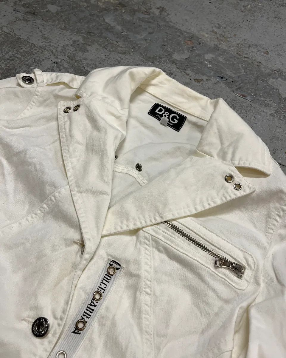 Dolce & Gabbana 2000s Dolce & Gabbana White Light Perfecto Jacket Size M / US 6-8 / IT 42-44 - 5 Thumbnail