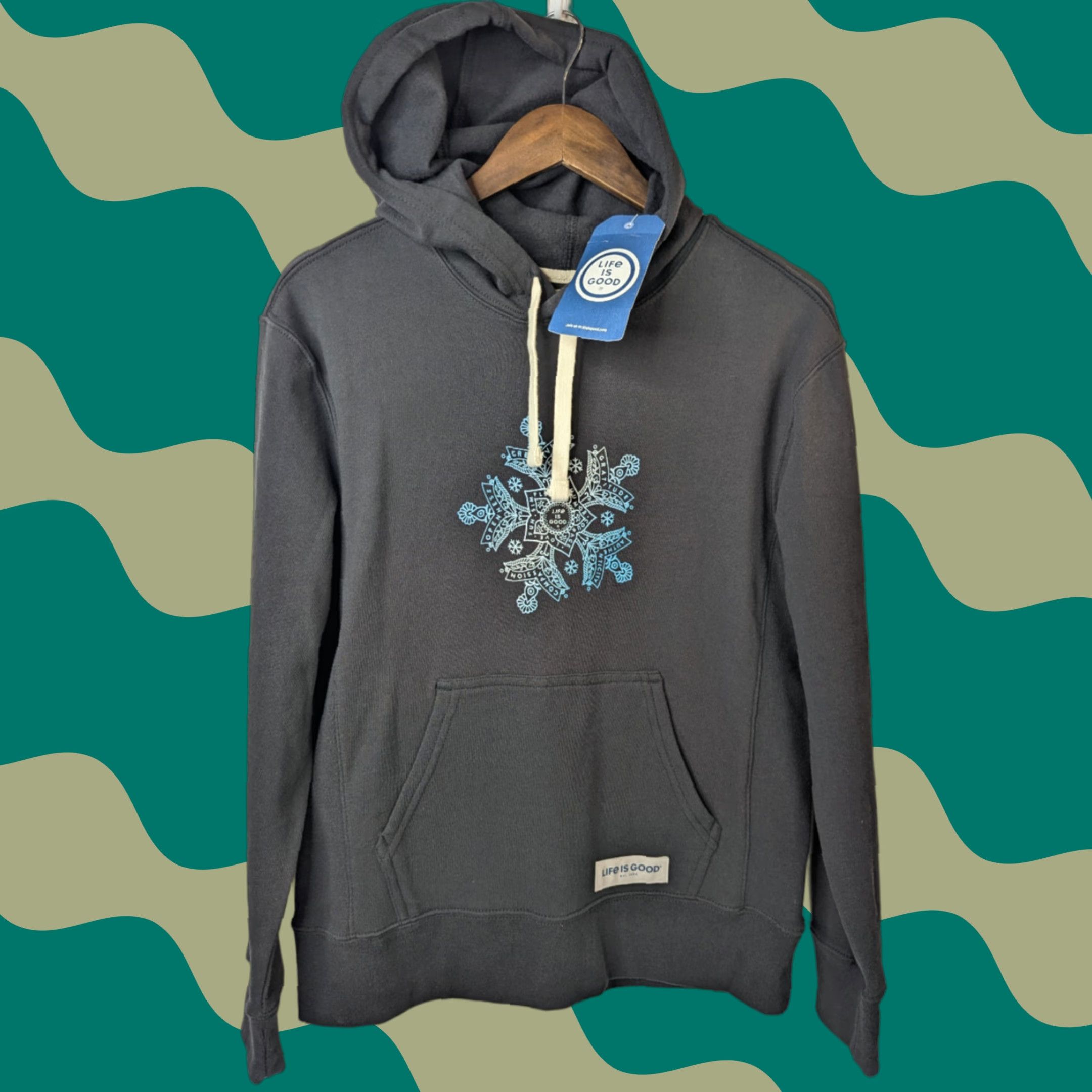 Life is Good VINTAGE Life is Good Hoodie Black Small Women's Snowflake Simply True Fleece Pullover Oversized Modern Everyday Activewear Size S / US 4 / IT 40 - 1 Thumbnail