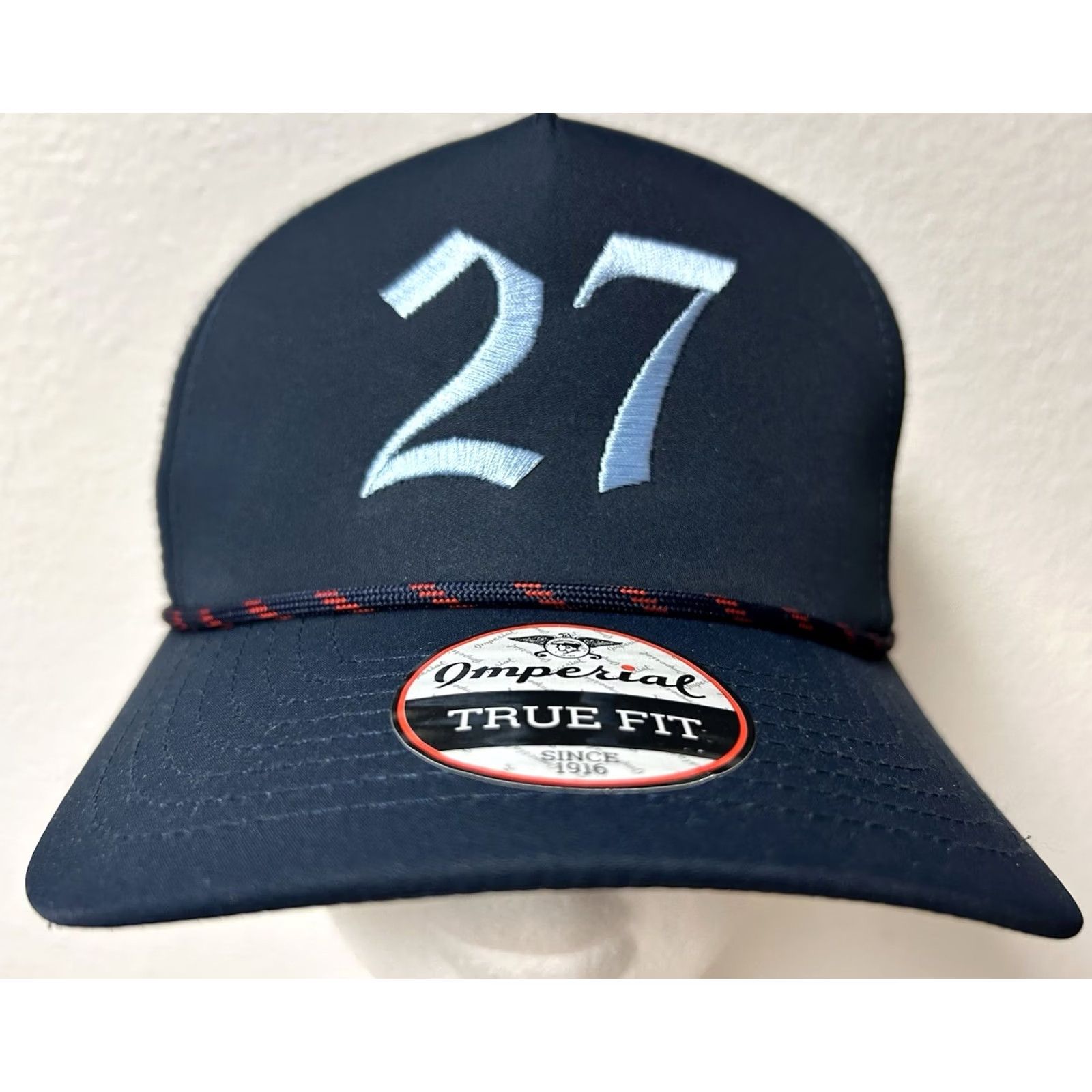 Imperial NWT Imperial True Fit Rope Hat 27 Embroidered Navy Snapback Golf Hat/Cap Men One Size Blue Accessories Casual Outdoor Sports Size ONE SIZE - 2 Thumbnail