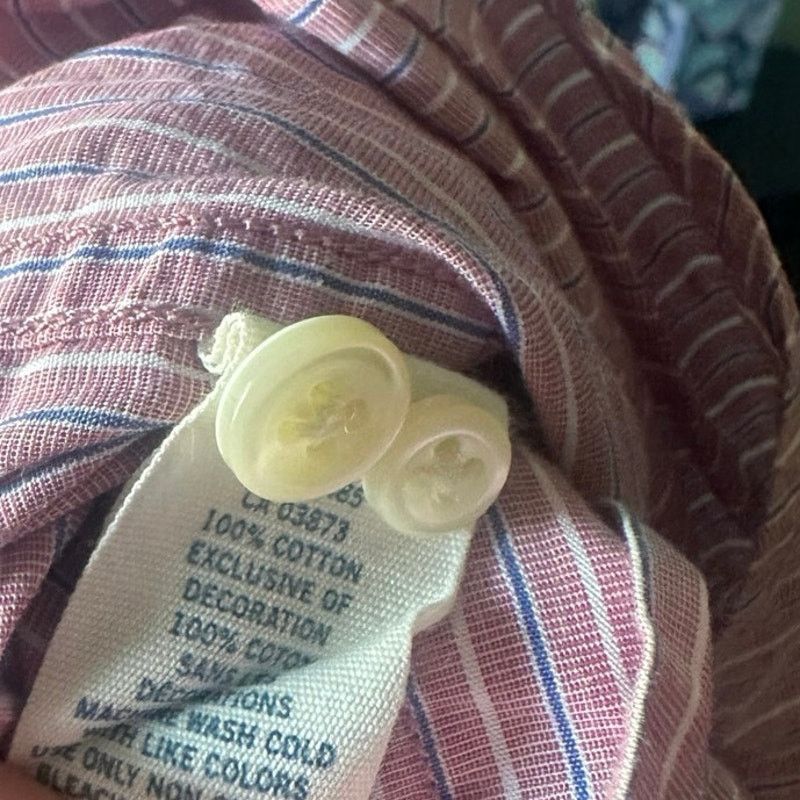 American Eagle Outfitters American Eagle Red Striped Button-Up Shirt Cotton Casual Size US XL / EU 56 / 4 - 8 Thumbnail