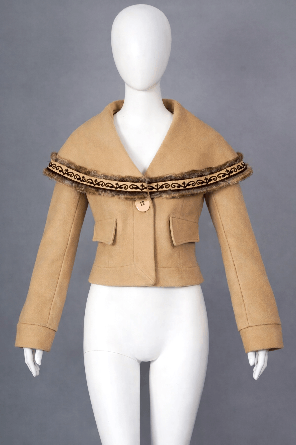 Jean Paul Gaultier Jean Paul Gaultier Vintage Wool Jacket Faux Fur Trim Size M / US 6-8 / IT 42-44 - 2 Thumbnail