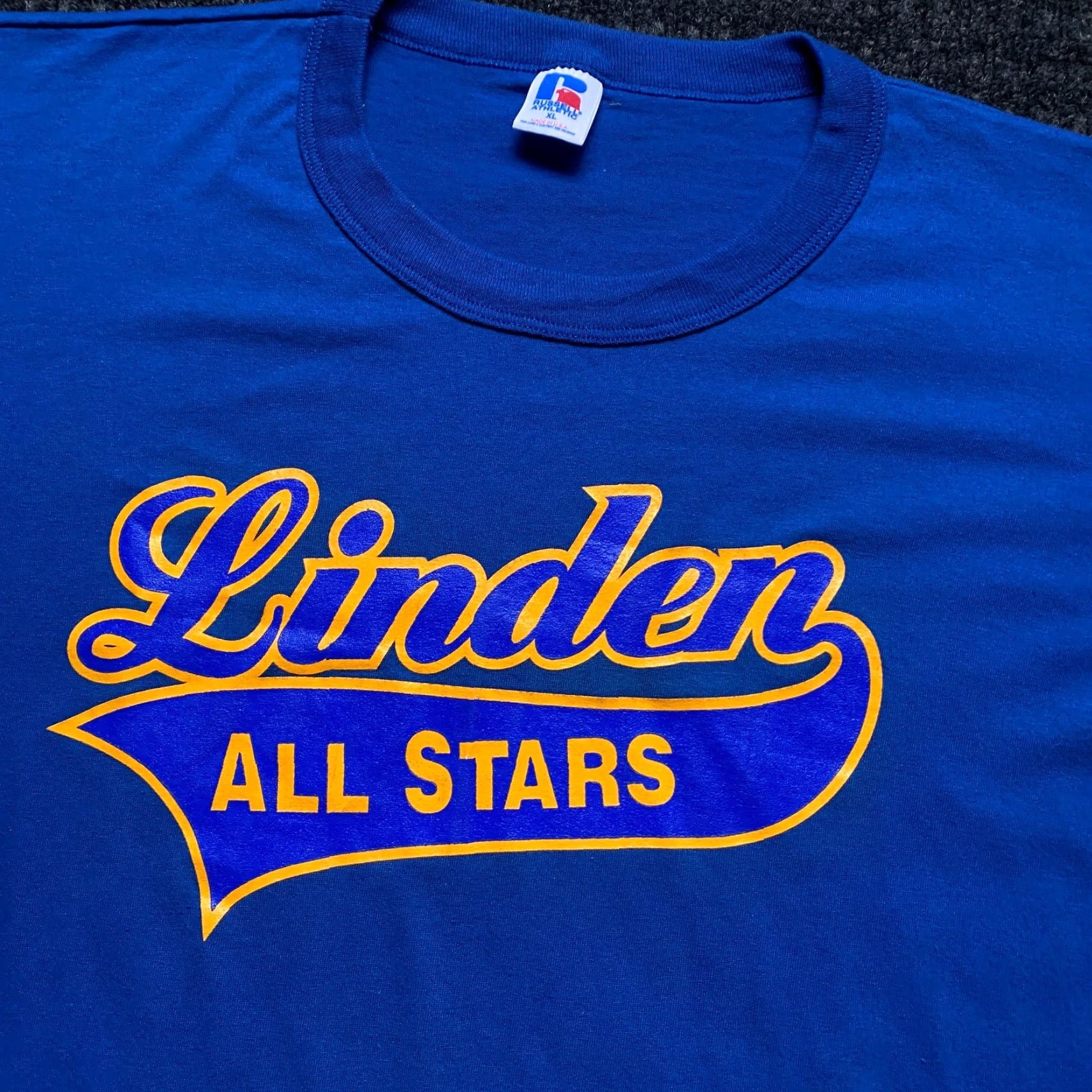 Russell Athletic VINTAGE Russell Athletic T-Shirt XL Unisex Adults Blue 80s 90s Retro Baseball Size US XL / EU 56 / 4 - 2 Thumbnail