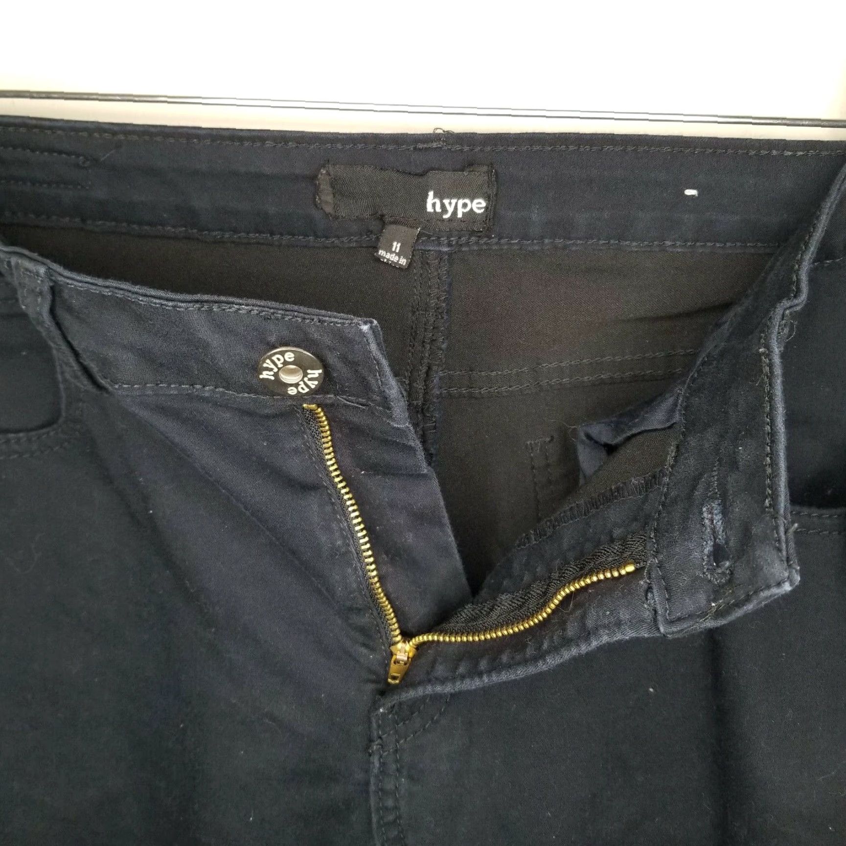 Vintage Hype Womens Cotton Poly Black Pants Size 11 Size 32" / US 10 / IT 46 - 3 Thumbnail