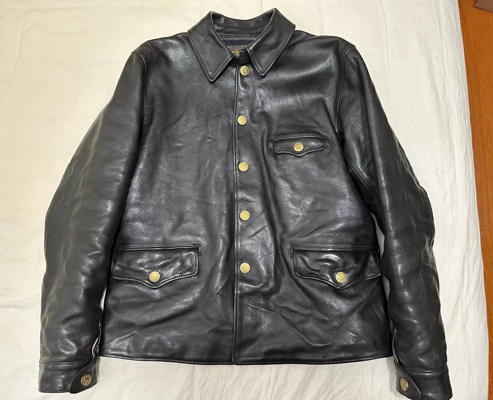 Other Sturdy Cowhide Driving Leather Jacket Size US M / EU 48-50 / 2 - 1 Thumbnail