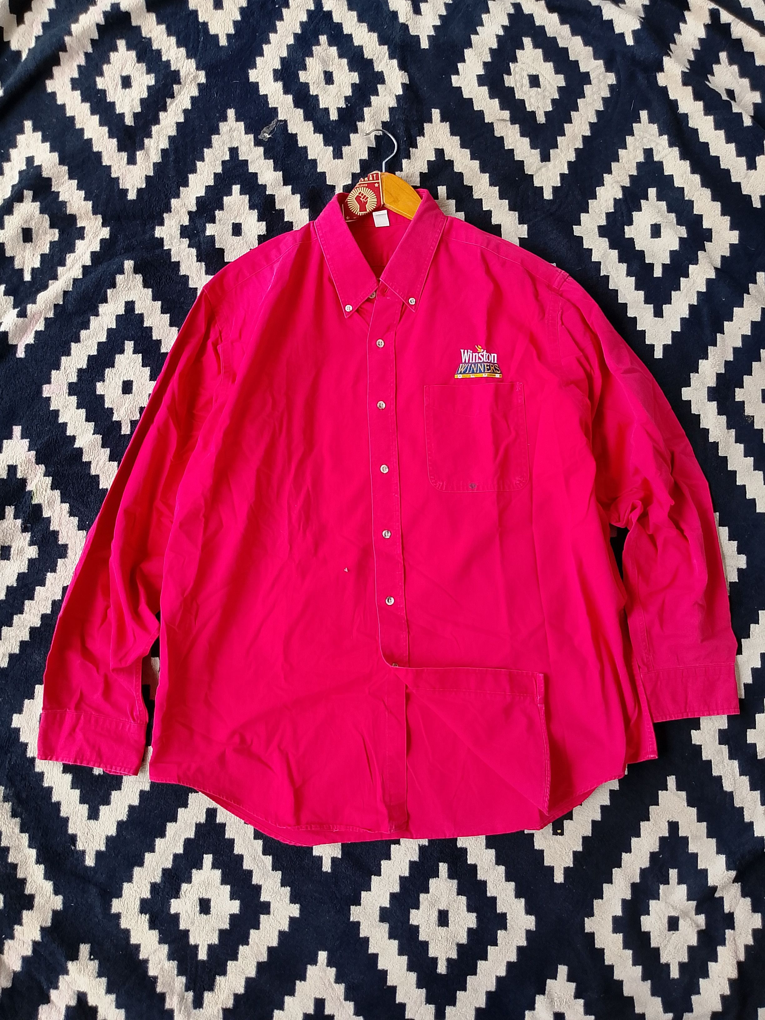 Harry Winston Vintage 90s Winston Winners Club Promo Red Button Down Shirt Size US XL / EU 56 / 4 - 2 Thumbnail