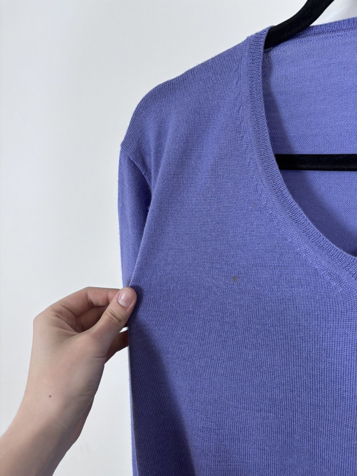Valentino Valentino Roma Men’s Purple Blue Wool V-Neck Sweater Size US M / EU 48-50 / 2 - 6 Thumbnail