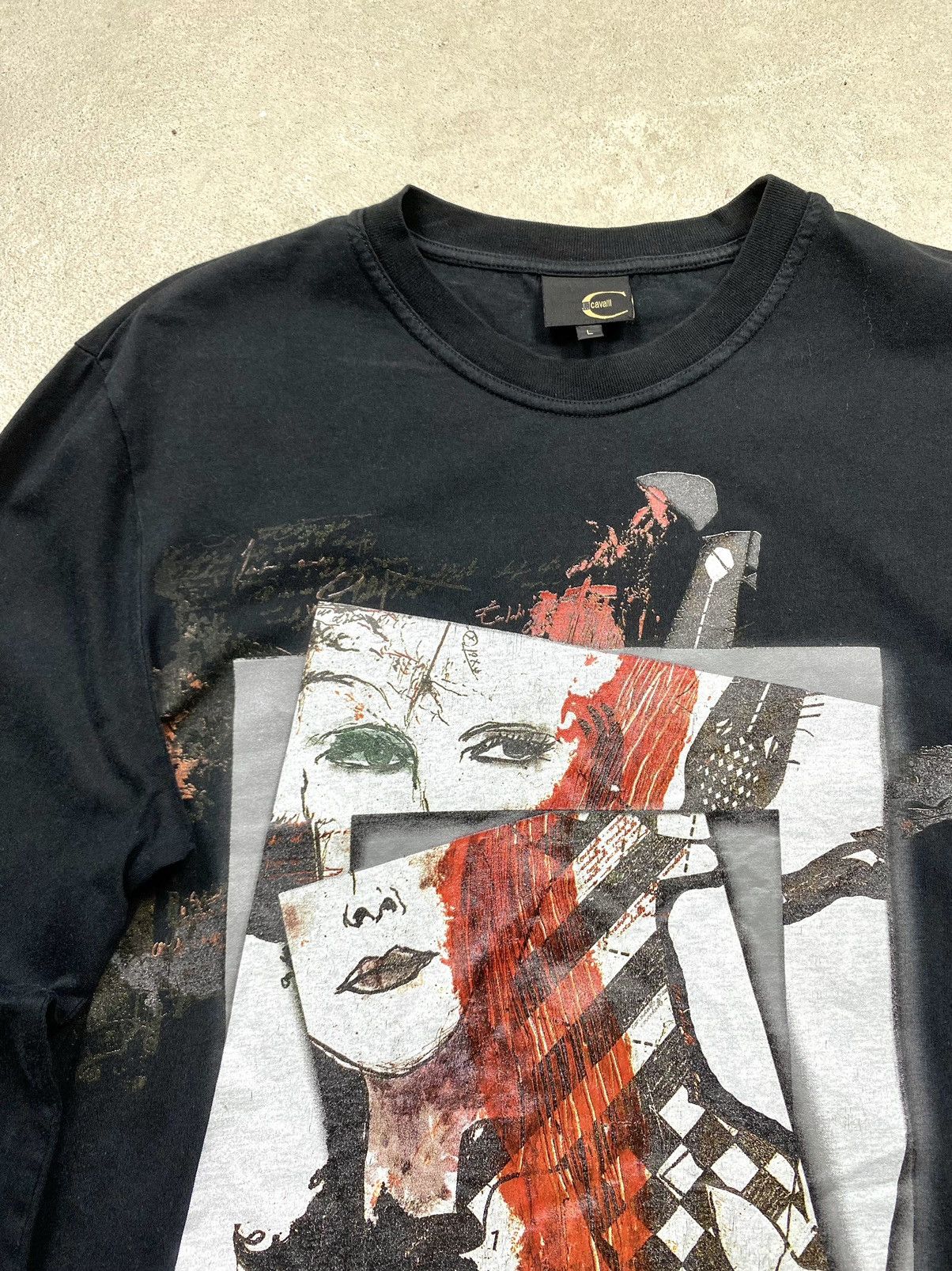 Roberto Cavalli Rare! Vintage Just Cavalli Broken Painting Long Sleeve Size L / US 10 / IT 46 - 6 Thumbnail