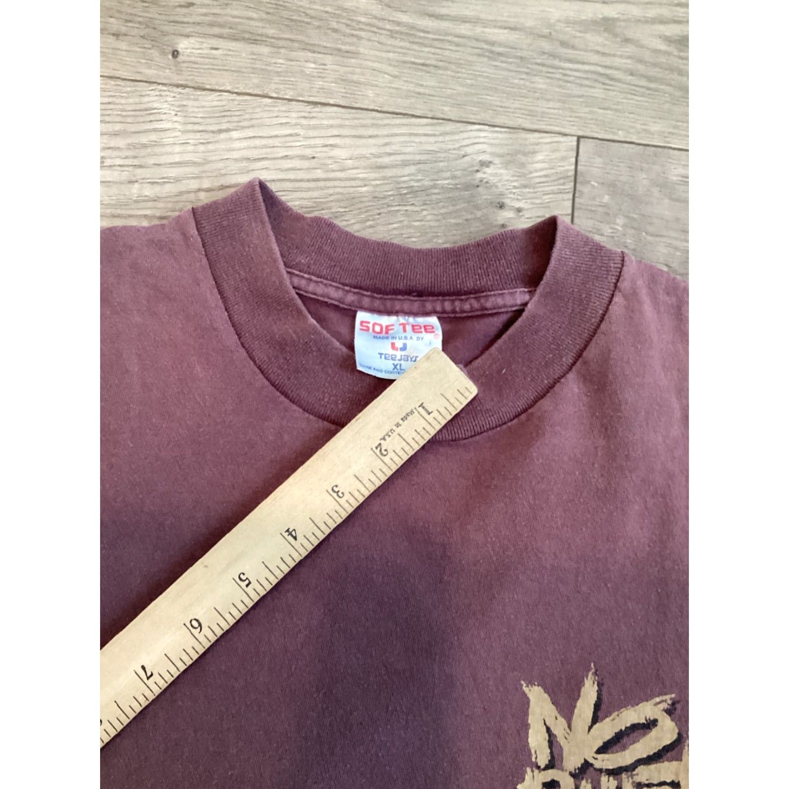 Vintage VINTAGE SOF TEE 90s Jesus Christian Shirt XL Red Acid-Wash Geometric Logo Tee Mens Size US XL / EU 56 / 4 - 6 Thumbnail