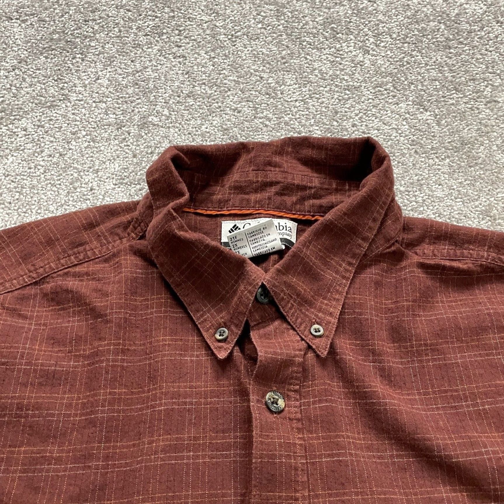 Vintage Columbia Flannel Shirt Men 2XL Brown Plaid Button-Down Long Sleeve Pocket Casual Size US XXL / EU 58 / 5 - 3 Thumbnail