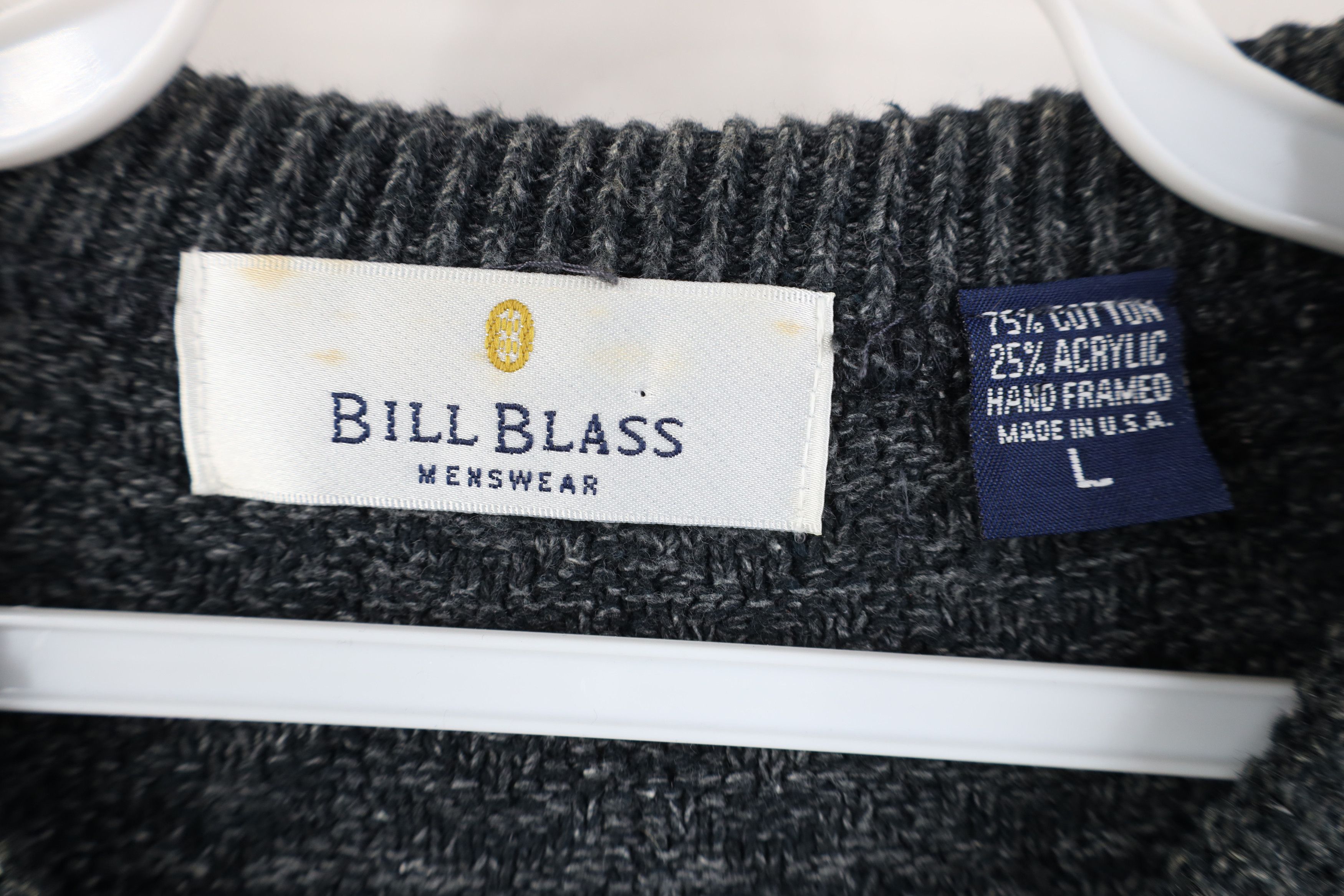 Vintage Vintage 90s Streetwear Framed Knit Crewneck Sweater Gray USA Size US L / EU 52-54 / 3 - 7 Thumbnail