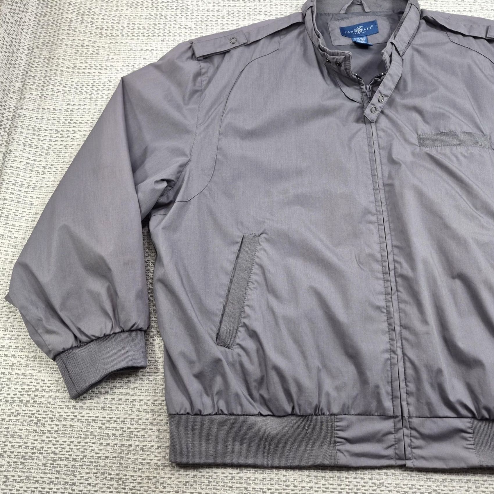 Vintage VINTAGE Towncraft Jacket Mens 2XL Gray Full Zip Softshell Bomber Jacket 80s 90s Mens Regular Size US XXL / EU 58 / 5 - 3 Thumbnail