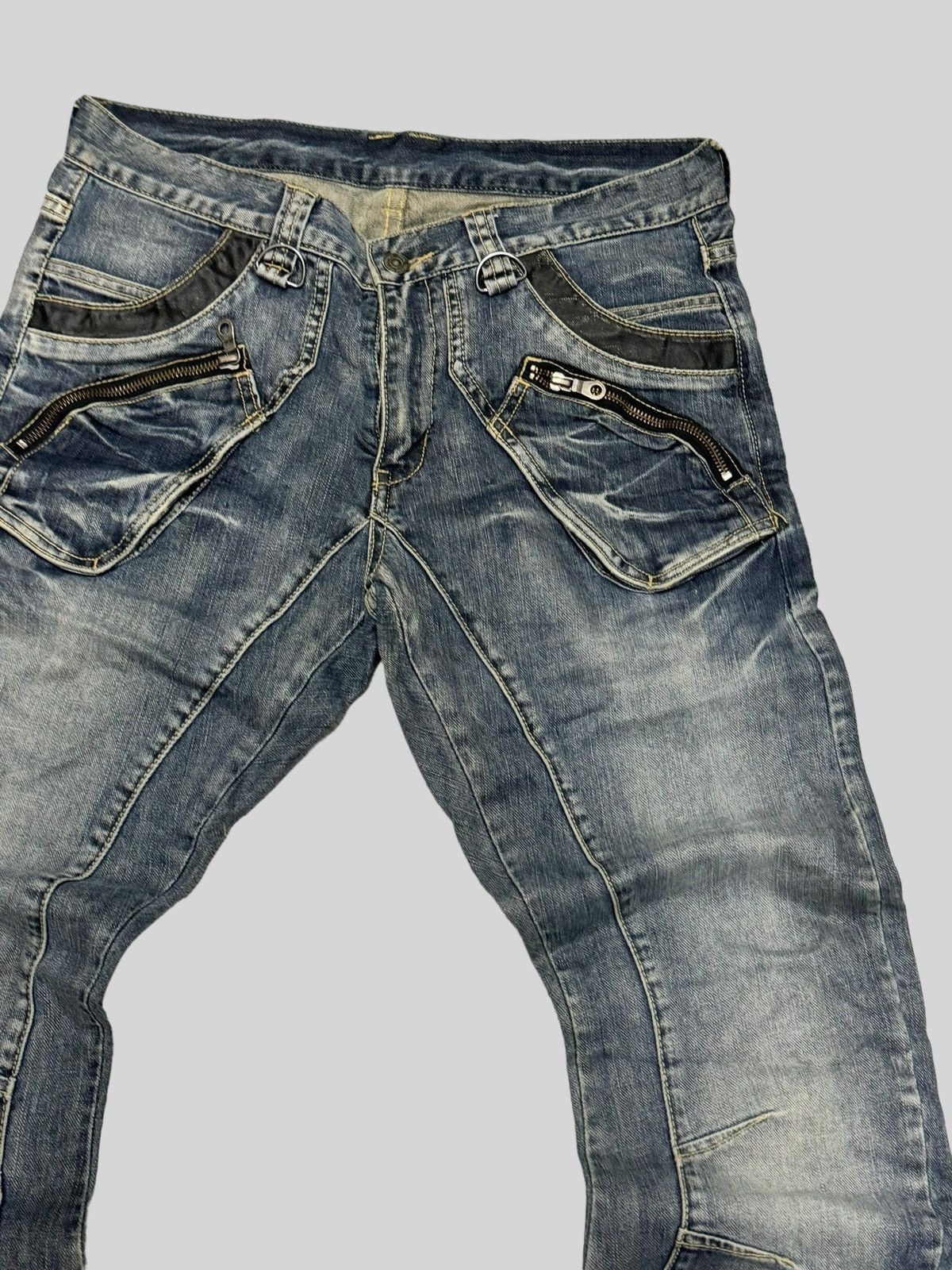 If Six Was Nine PPFM JCURVE LEG 3D POCKET ZIPPER DENIM JEANS Size US 31 - 5 Thumbnail