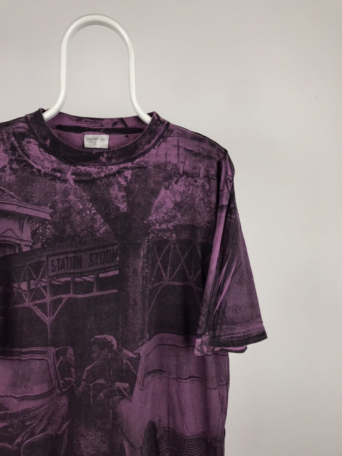 Vintage Vintage Full Printed Purple Big Logo Tee Size US XL / EU 56 / 4 - 2 Thumbnail