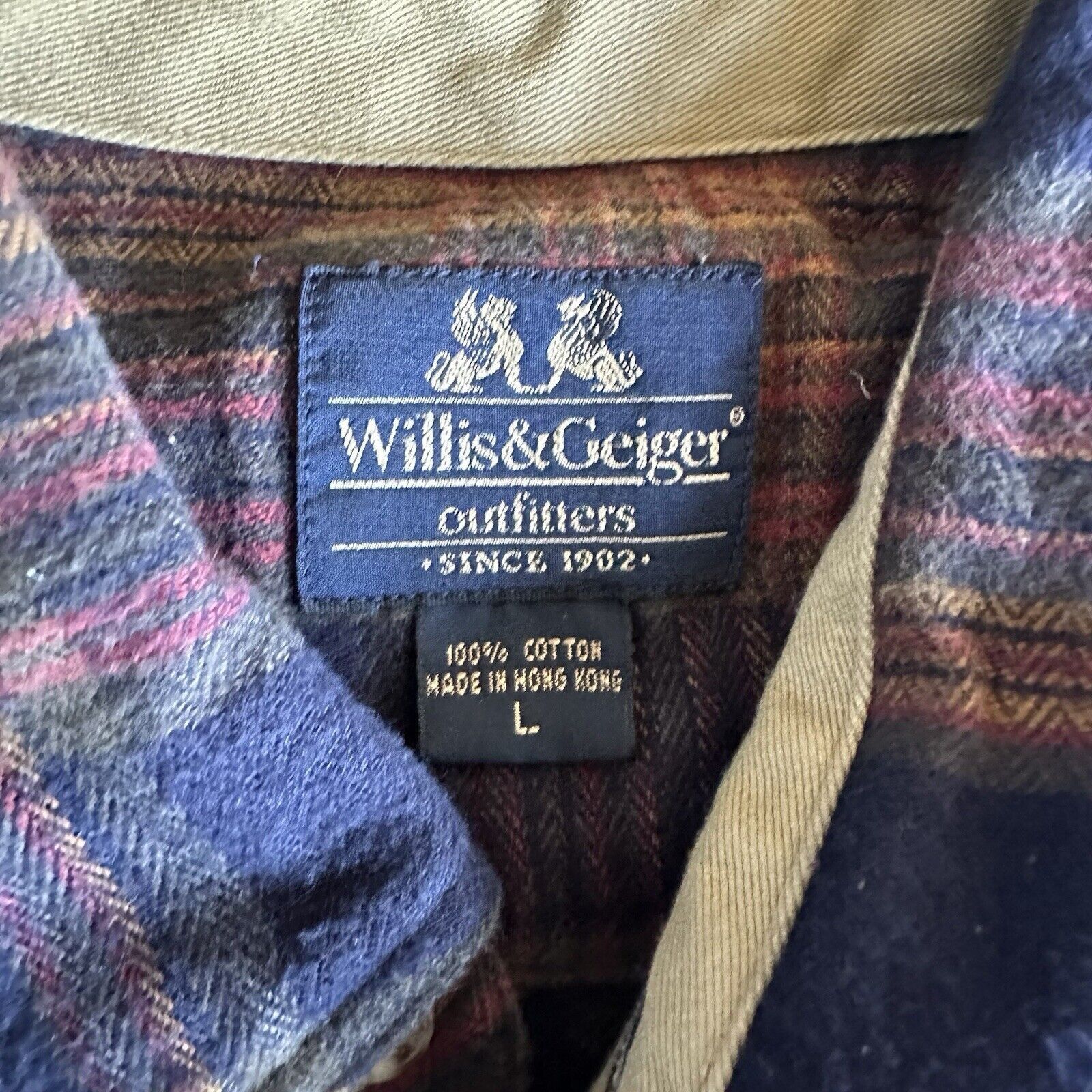 Flannel × Vintage × Willis & Geiger Vintage Willis & Geiger Outfitters Plaid Longsleeve Shirt Size US L / EU 52-54 / 3 - 4 Thumbnail