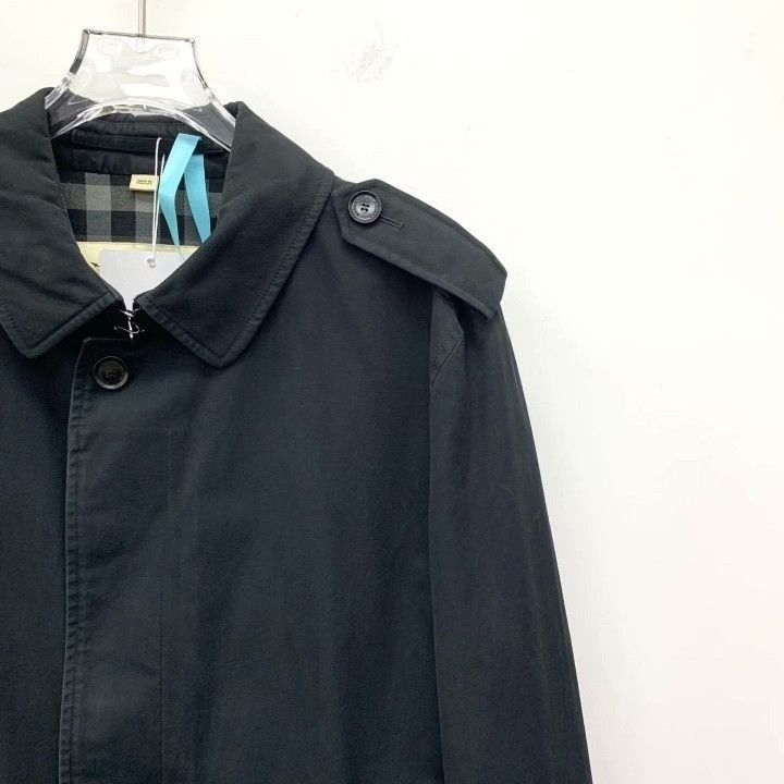 Burberry Burberry Black Collar Cotton Single-Button Trench Coat Size US L / EU 52-54 / 3 - 3 Thumbnail