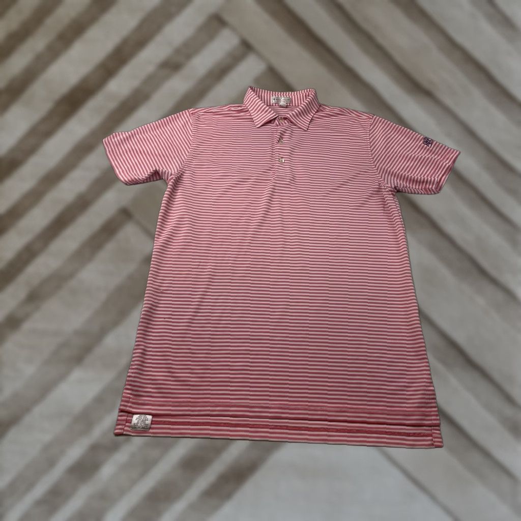 Peter Millar Peter Millar Summer Comfort Polo Pink Striped Regular Short Sleeve Med M Men Golf Casual Workwear Performance Shirt Size US M / EU 48-50 / 2 - 1 Thumbnail