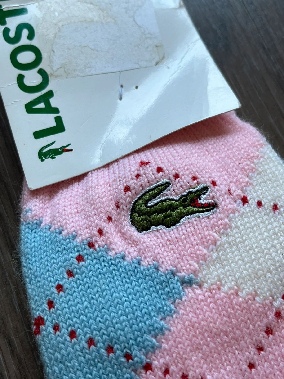 Lacoste Lacoste Sz 42-43 Made in France Pink Wool Socks 1990s Size 42 - 5 Thumbnail