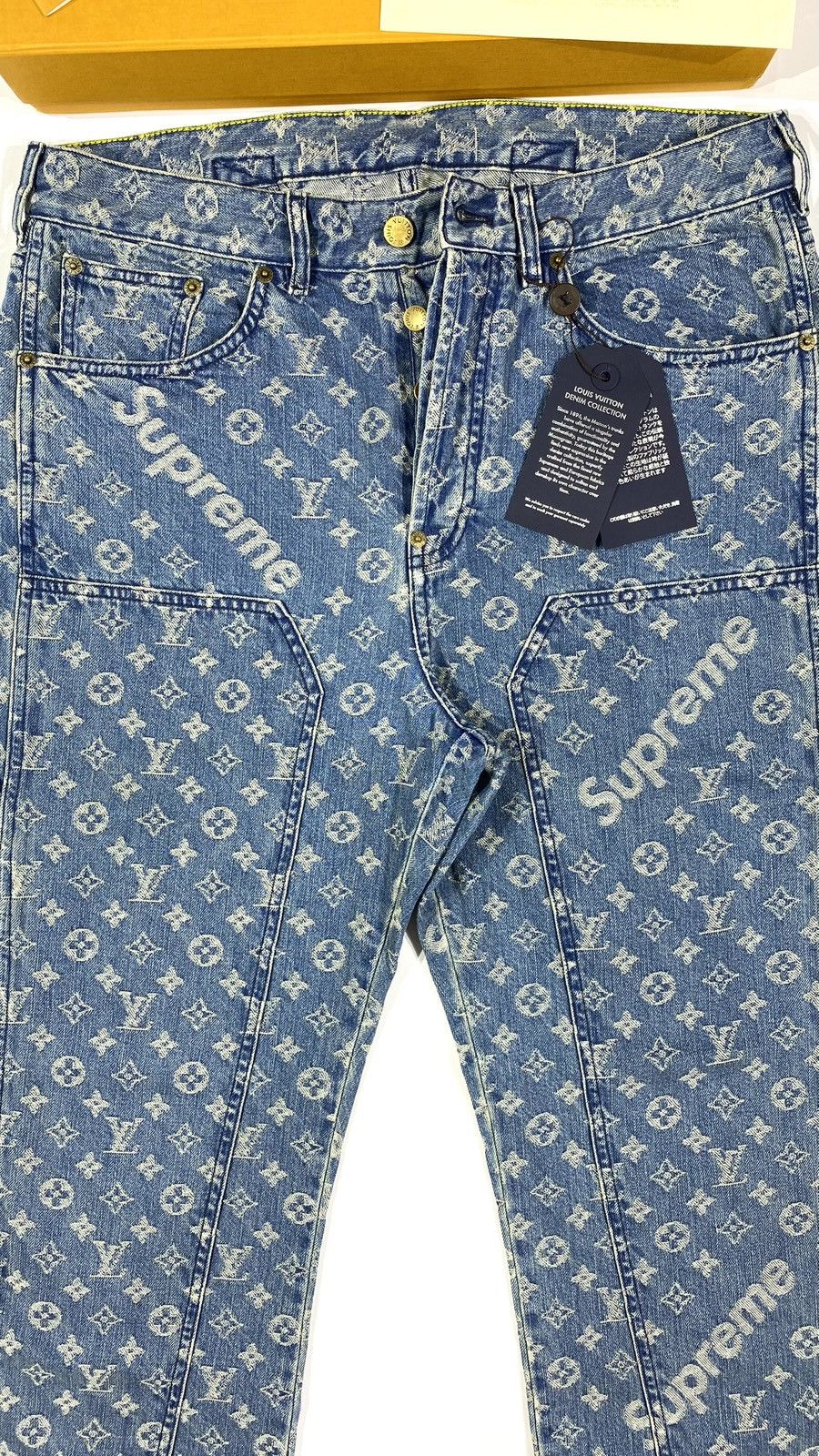 Louis Vuitton × Supreme Louis Vuitton X SUPREME 1 OF 1 Sample Carpenter Denim Jeans Size US 30 / EU 46 - 2 Thumbnail