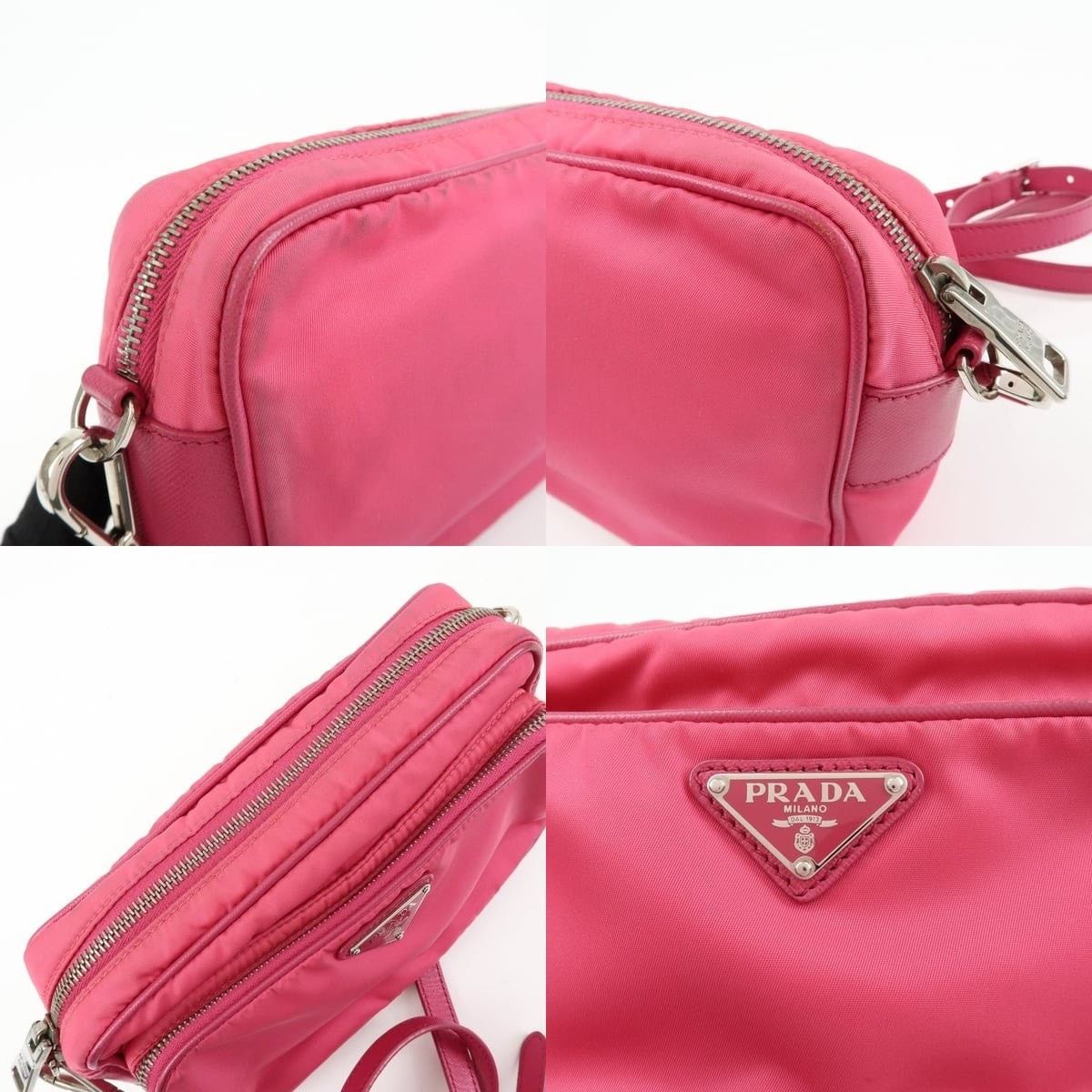 Prada Prada Triangle Logo Nylon Crossbody Bag Pink Size ONE SIZE - 6 Thumbnail
