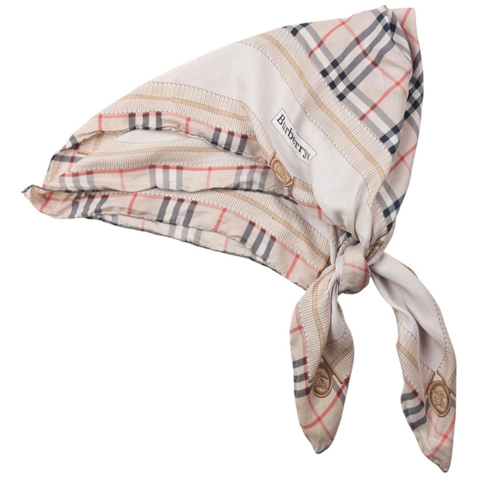 Burberry Vintage 90s Burberry Nova Check Silk Scarf Size ONE SIZE - 5 Thumbnail