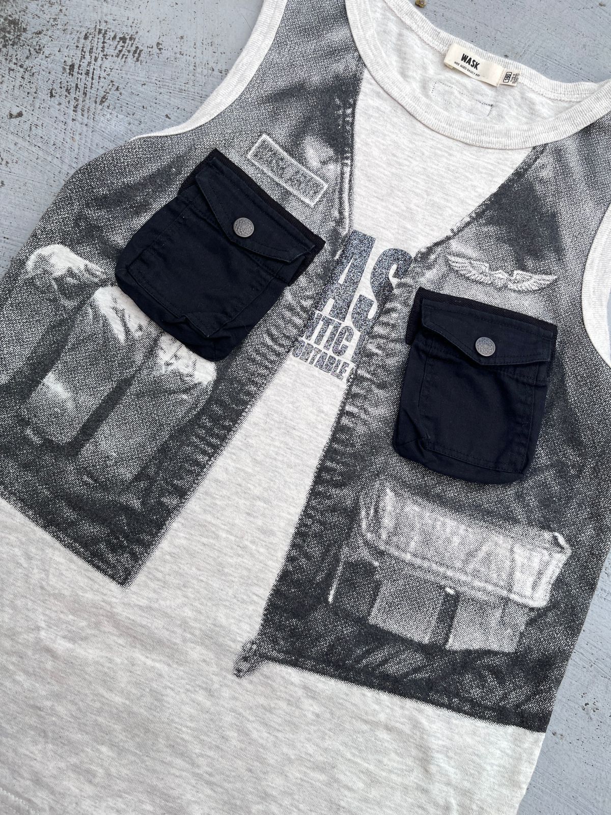 Japanese Brand WASK Archive Pocket Trompe L'oeil Tactical Vest Tank Top Size US S / EU 44-46 / 1 - 2 Thumbnail