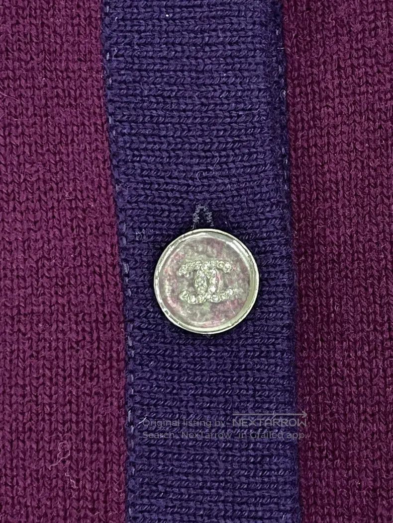Chanel Chanel 23B purple short cashmere cardigan jacket Size XS / US 0-2 / IT 36-38 - 2 Thumbnail