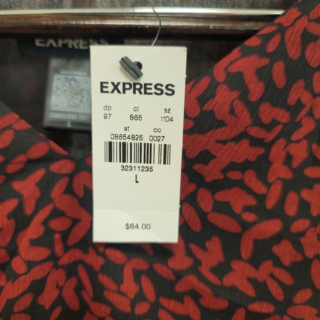 Express NWT Express Long Sleeve Peplum Blouse Size L / US 10 / IT 46 - 4 Thumbnail