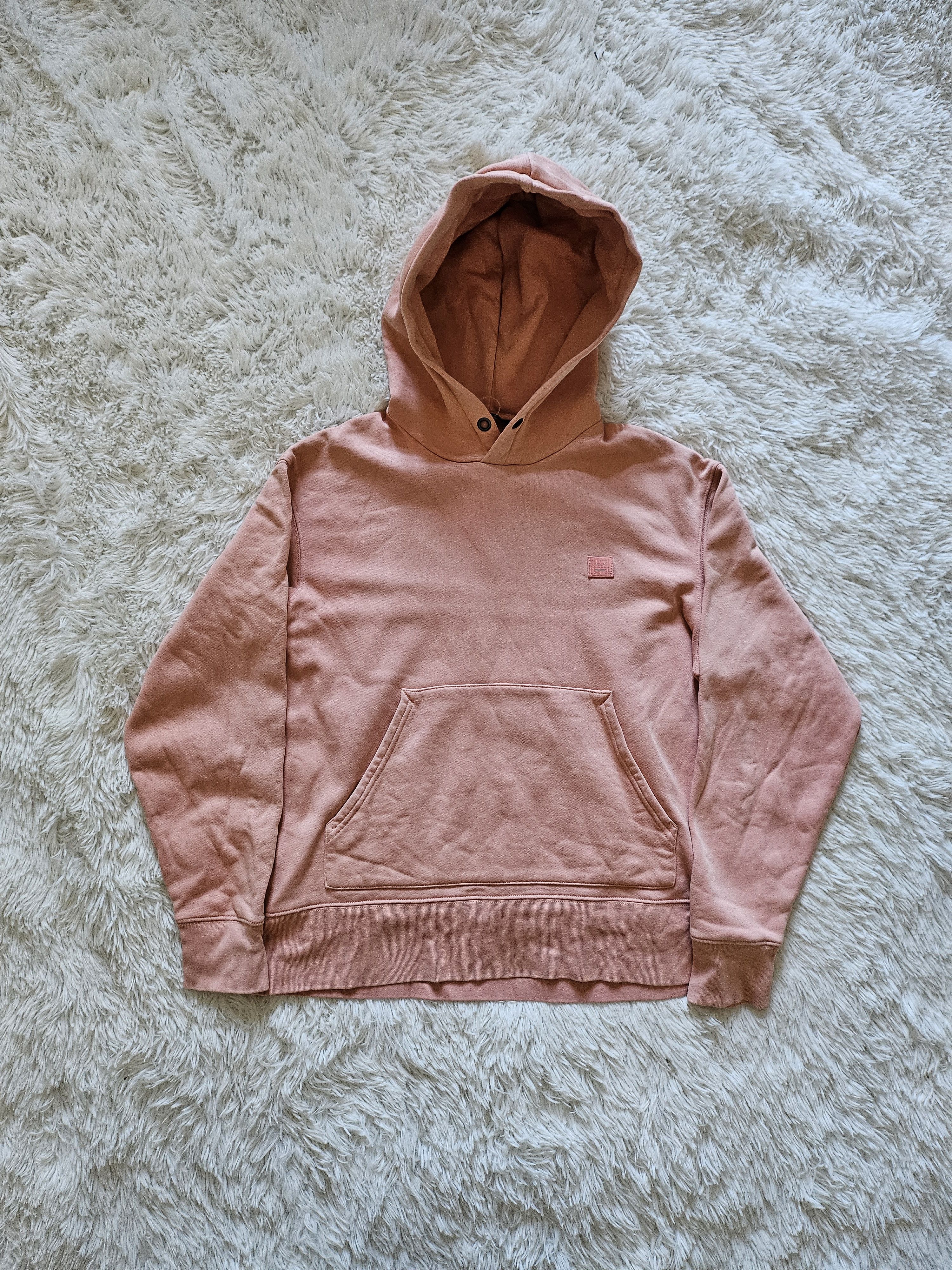 image of Acne Studios Ferris Face Paw17 Hoodie Sweatshirt in Salmon Pink, Men's (Size Small)