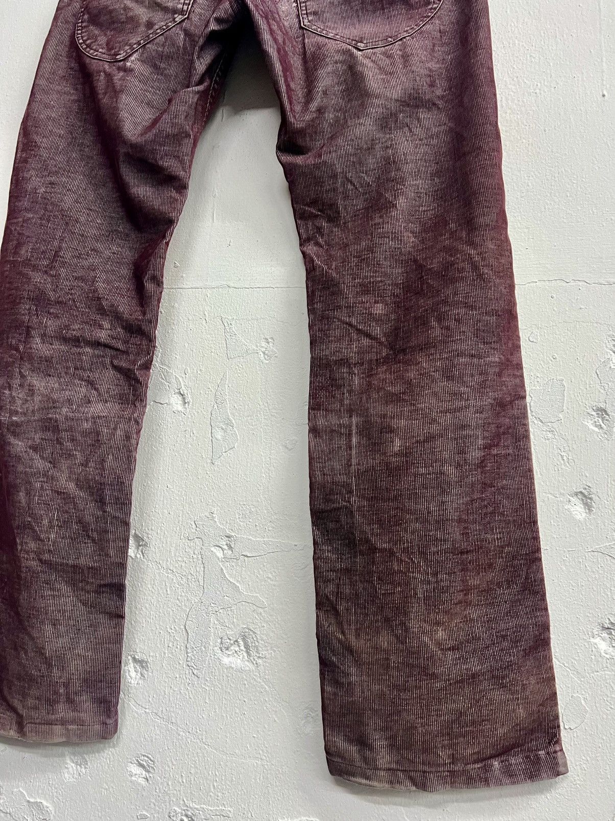 Japanese Brand Semantic Design Purple Washed Flared Corduroy Jeans Size US 34 / EU 50 - 16 Thumbnail